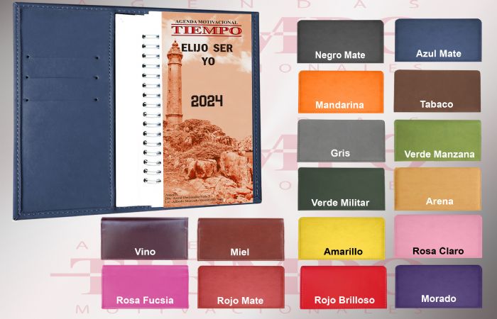Agenda Motivacional Bilingúe 2024 Bolsillo curpiel